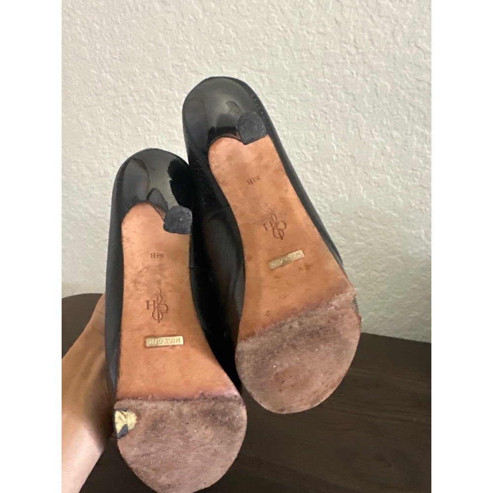Cole Haan Platform Pumps Women 8.5 Black Croc Embossed Leather Stiletto Heels - Picture 13 of 13